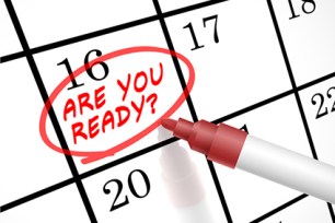 are you ready words circle marked on a calendar